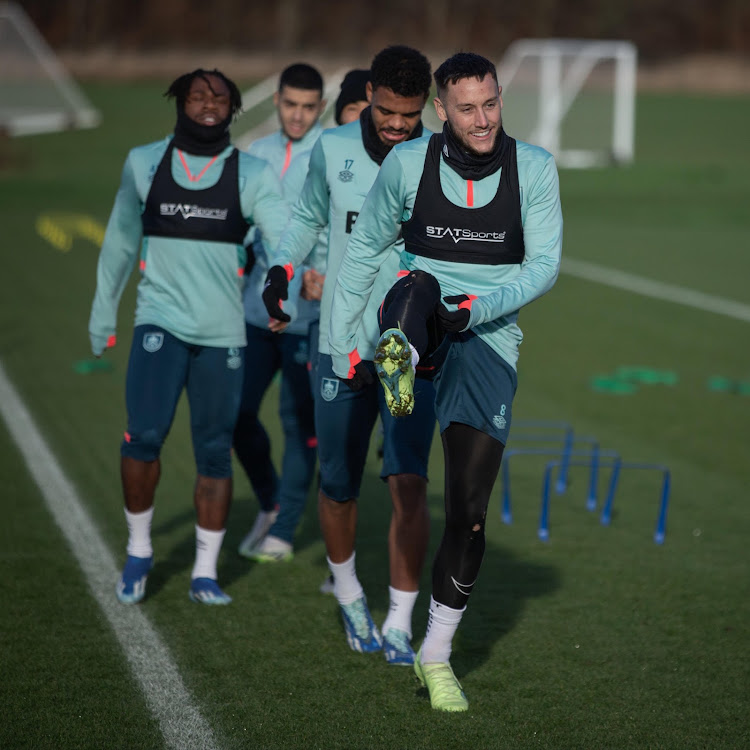 Burnley players during a training session