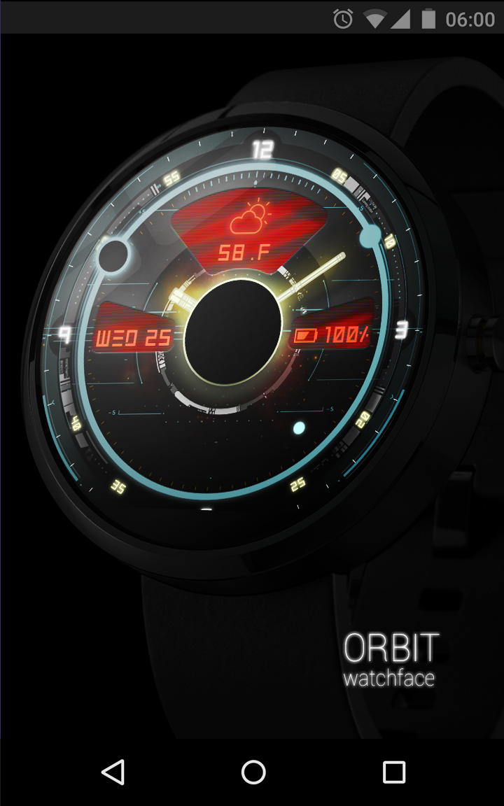 Android application ORBIT - Watch face screenshort