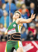 GO WITH THE THROW: Sunette Viljoen of South Africa on day 7 of the 20th Commonwealth Games at Hampden Park Athletics Stadium in Glasgow, Scotland