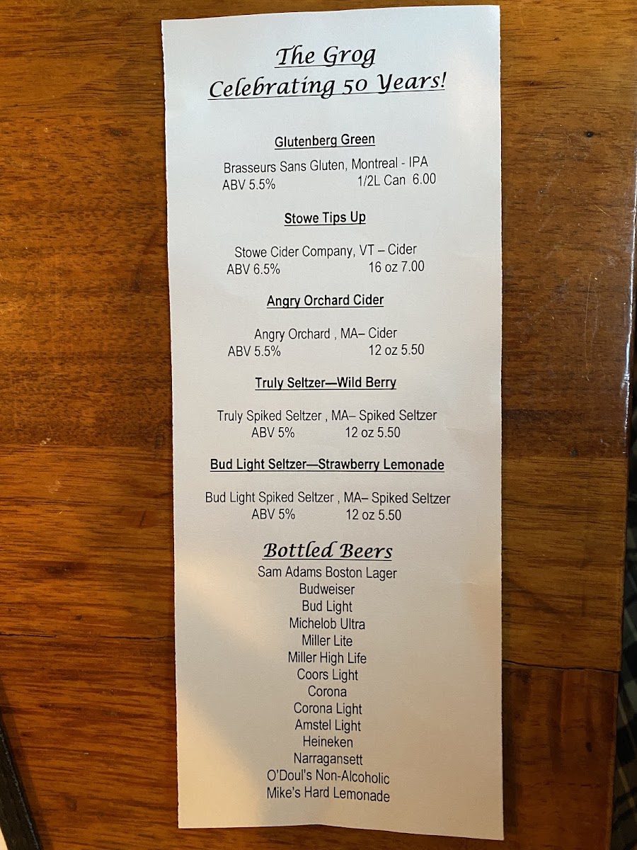 Beer Menu July 2021 - Front