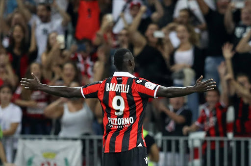Nice's Italian forward Mario Balotelli celebrates after scoring a goal during the French L1 football match OGC Nice (OGCN) vs Olympique de Marseille (OM) on September 11, 2016 at the "Allianz Riviera" stadium in Nice, southeastern France. Picture credits: AFP