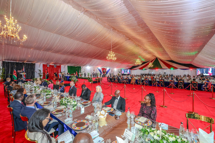 State banquet staged in honor of King Charles III and Queen Camilla visit.