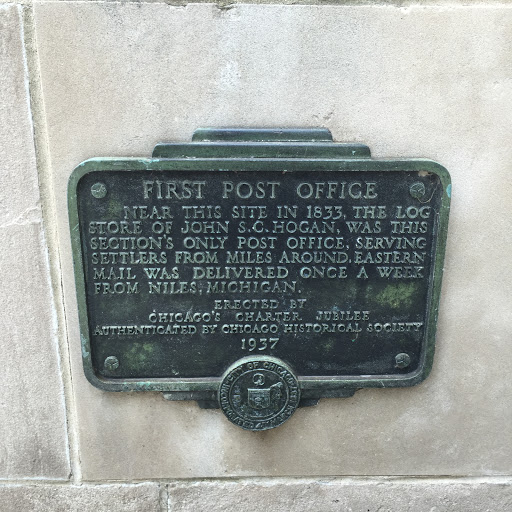 Near this site in 1833, the log store of John S.C. Hogan was this section's only post office, serving settlers from miles around. Eastern mail was delivered once a week from Niles, Michigan....
