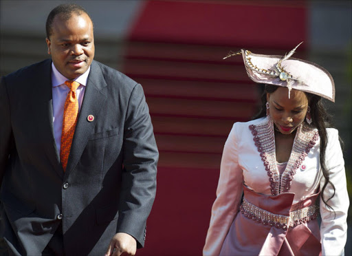 The King of Swaziland King Mswati III arrives at the inauguration of the President Jacob Zuma at the Union Building in Pretoria. EPA/MUJAHID SAFODIEN