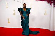 Cynthia Erivo poses on the red carpet during the Oscars arrivals at the 96th Academy Awards in Hollywood, Los Angeles. 