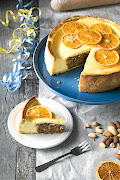 Baked white chocolate and carrot cheese cake.
