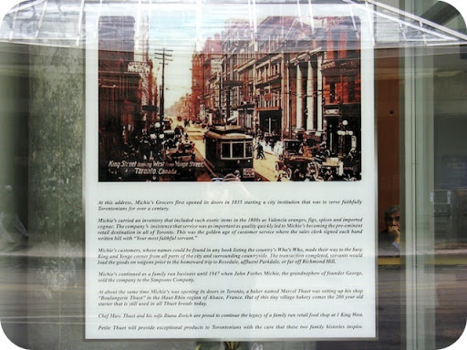 At this address, Michie's Grocers first opened its doors in 1835, starting a city institution that was to serve faithfully Torontonians for over a century. Michie's carried an inventory that...