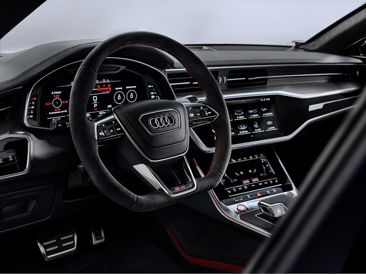 Cabin is awash with class-leading tech including model specific displays built into the Audi virtual cockpit.