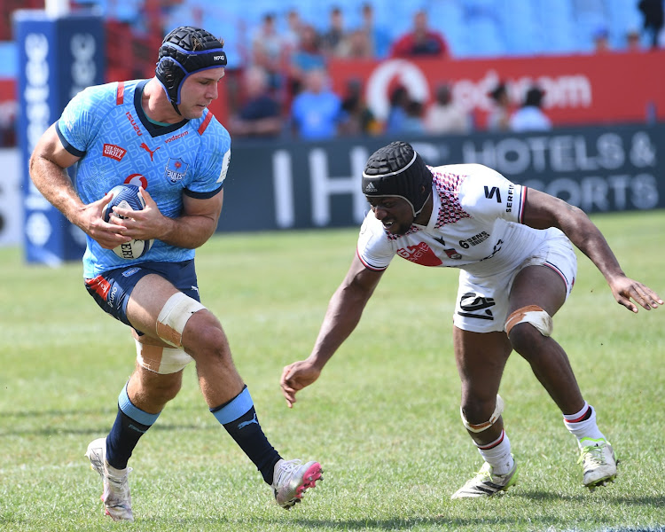 Reinhardt Ludwig of the Bulls on the charge during their Champions Cup, round of 16 match against Lyon at Loftus Versfeld.