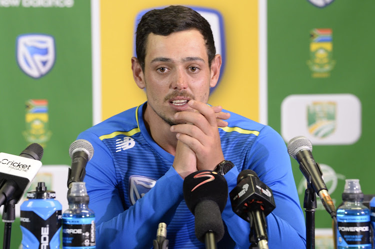 Quinton de Kock of the Proteas at the press conference after day 1 of the first Test between South Africa and England at SuperSport Park on December 26 2019 in Pretoria, South Africa.