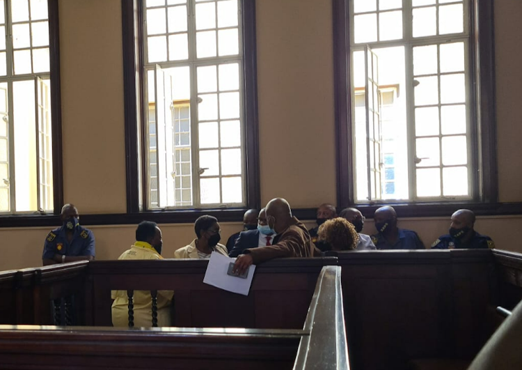 Bathabile Dlamini has her fingerprints taken in court room 10 after being sentenced for perjury.