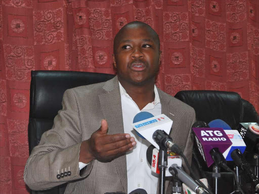 QUESTIONS: Nandi Hills MP Alfred Keter addresses the media at the Media Centre, Parliament Buildings, reacting to Anne Waiguru’s clearance by the EACC yesterday.