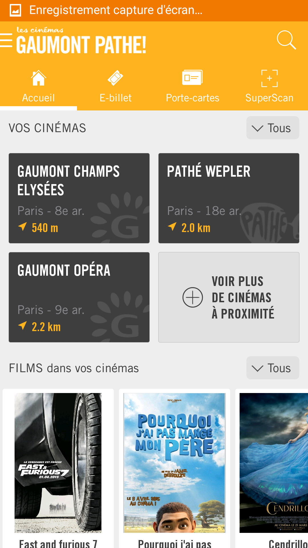 Android application Pathé Gaumont France screenshort
