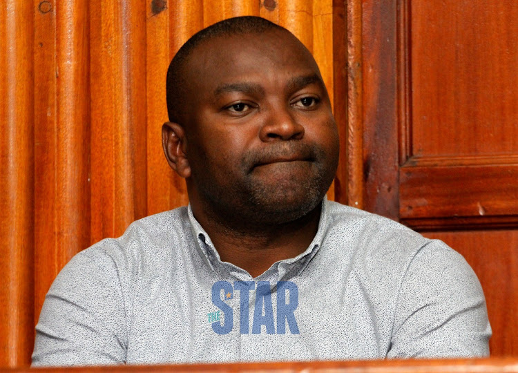 Former Sports CS Rashid Echesa at the Milimani Law Court where he is charged alongside three others with conspiracy to commit a felony on Monday, February 17, 2020.