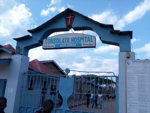Nkubu Consolata Hospital in Meru where more than 30 students were admitted after a suspected case of food poisoning, March 15, 2017. /DENNIS DIBONDO