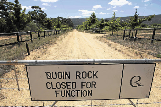 NO ENTRY: The closed entrance to Quoin Rock, which is near Cape Agulhas Picture: ESA ALEXANDER