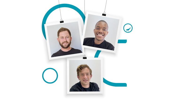 Co-founders of digital agency, Oryx+Crake: Daniel Tompkins, Junior Koyana and David Middleton. Picture: SUPPLIED/ORYX+CRAKE