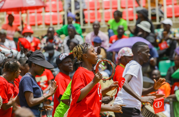 Fans during the Absa Kip Keino Classic sponsored by Absa Bank, at the Nyayo National Stadium on April 20, 2024.