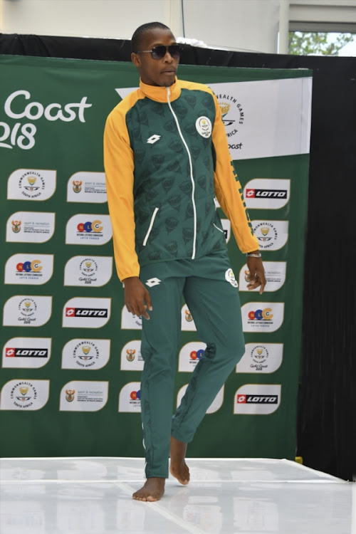 Luvo Manyonga, Rio 2016 Olympic Games silver medallist in the long jump, during the Team SA kit launch for the 2018 Commonwealth Games at Town Square Mall of Africa on February 27, 2018 in Johannesburg, South Africa.