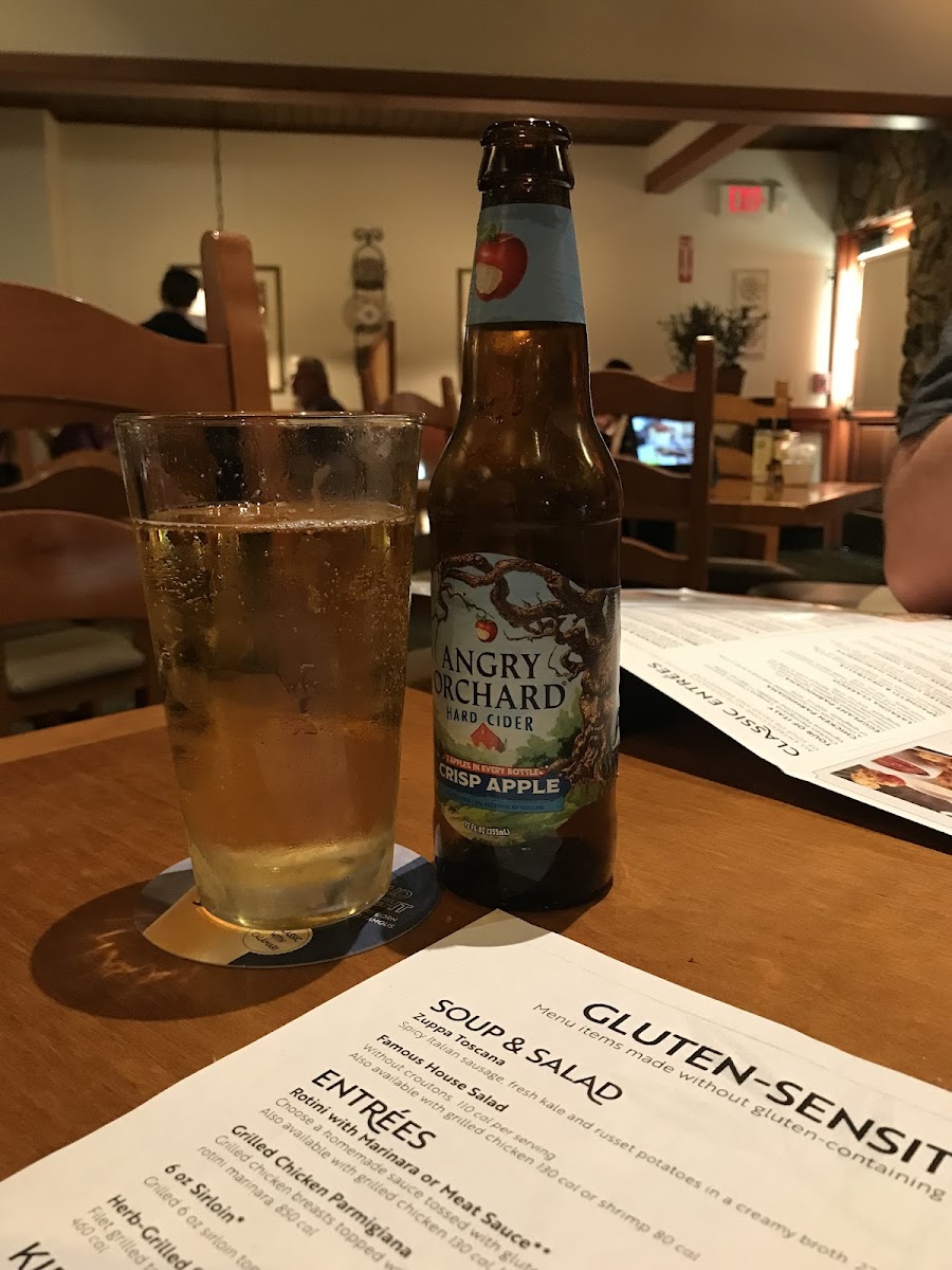 Gluten-Free Cider at Olive Garden