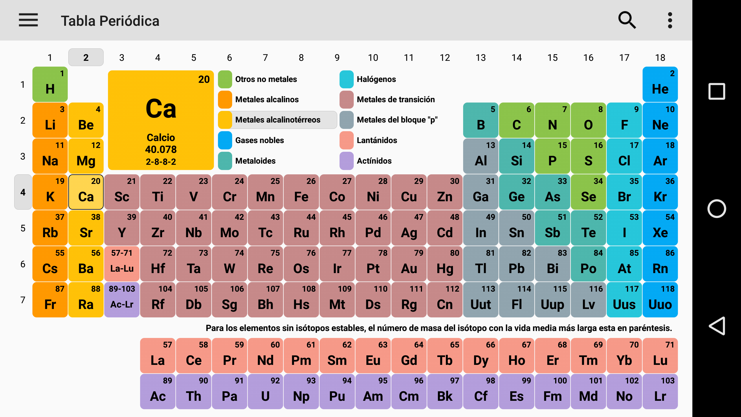 Android application Periodic Table 2021. Chemistry in your pocket screenshort