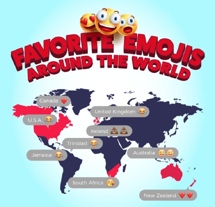 Who's a softie and who loves a good toilet humour joke? With World Emoji Day coming up on July 17, check out how mobile users share their feelings.