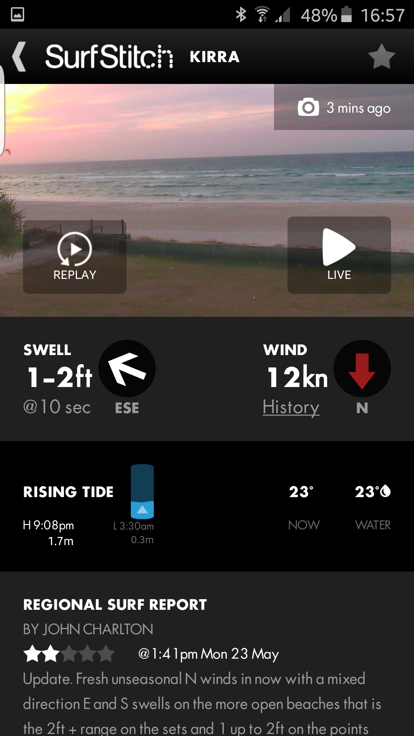Android application Hurley Surf Coastalwatch screenshort
