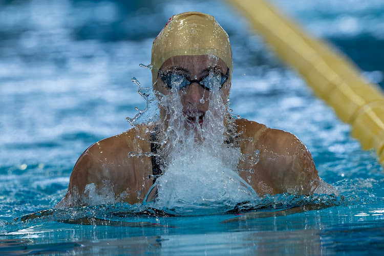 Tatjana Smith in action while swimming her fastest 200m breaststroke time in South African waters on Wednesday morning.