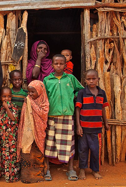 A family in Dambas, Wajir West subcounty that benefited from the cash transfer programme.