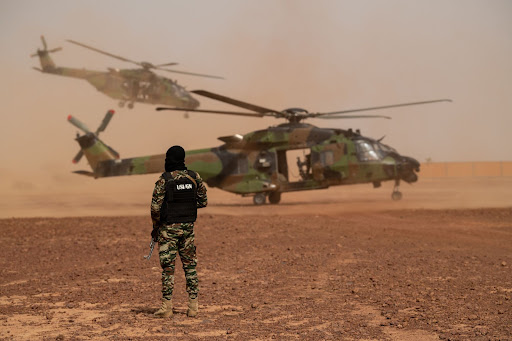 French military at the Ouallam military base north of Niamey in Niger. Picture: AFP/GETTY/BERTRAND GUAY.