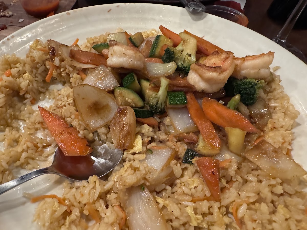 Gluten-free shrimp, fried rice