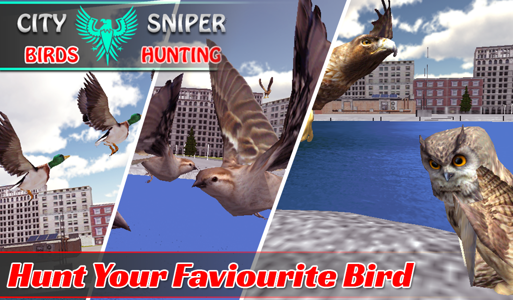 Android application City Sniper Birds Hunting screenshort