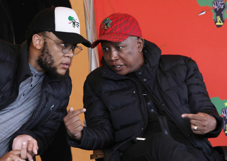 EFF leader Julius Malema and MP Vuyani Pambo.