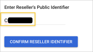 [販売パートナーの公開 ID を入力してください] ダイアログが表示されます。