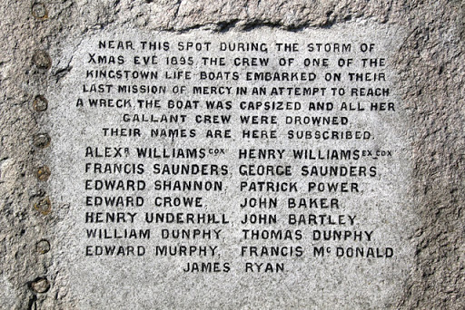 In memory of the crew of one of the Kingstown Lifeboats, who perished during the storm on Christmas Eve 1895. © Copyright Christine Matthews and licensed for reuse under this Creative Commons...