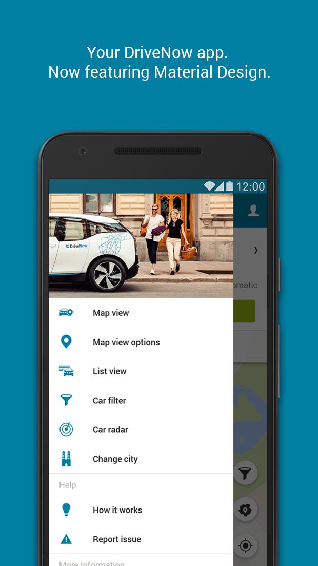 Android application DriveNow Carsharing screenshort