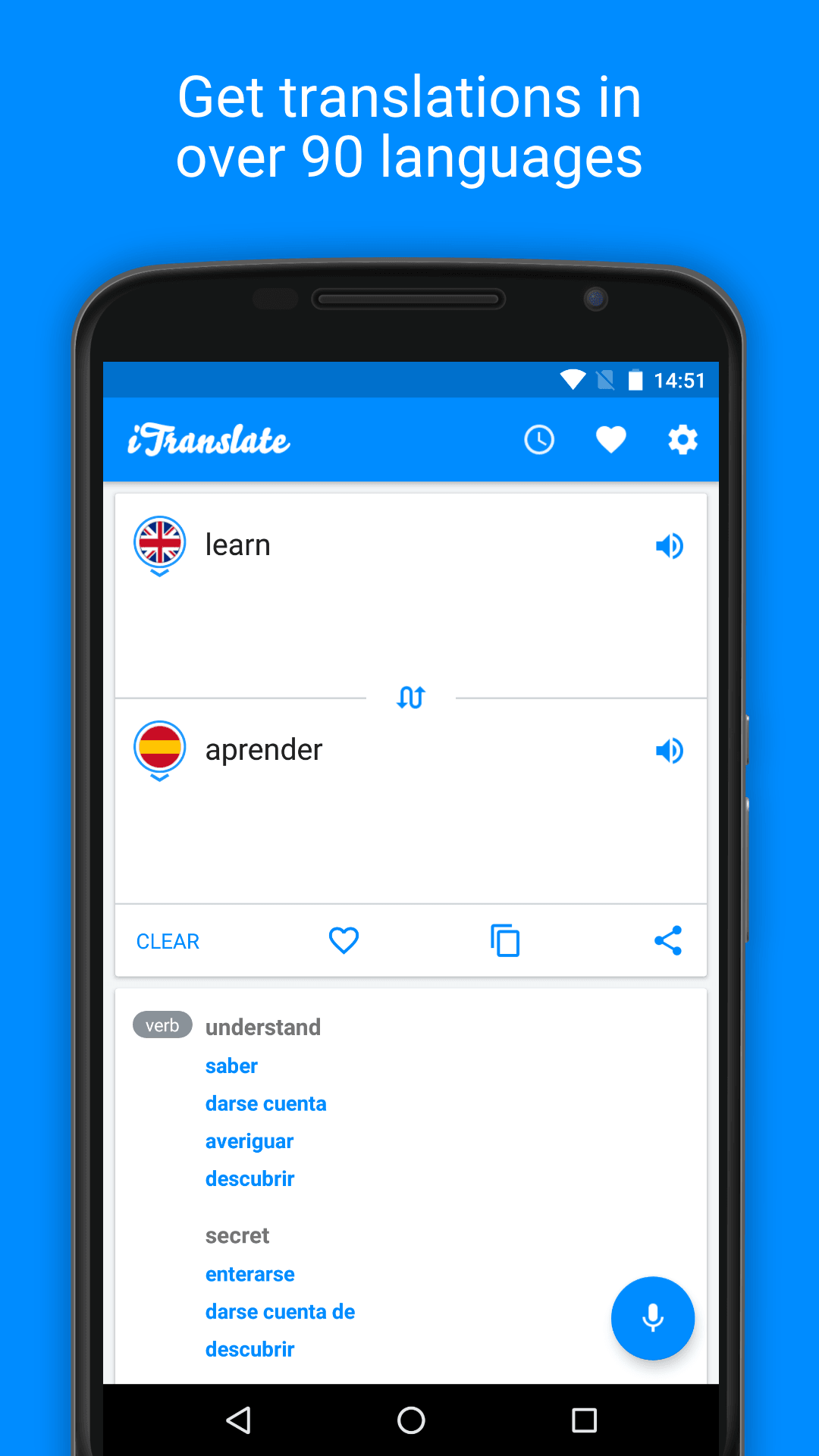 Android application iTranslate Translator screenshort