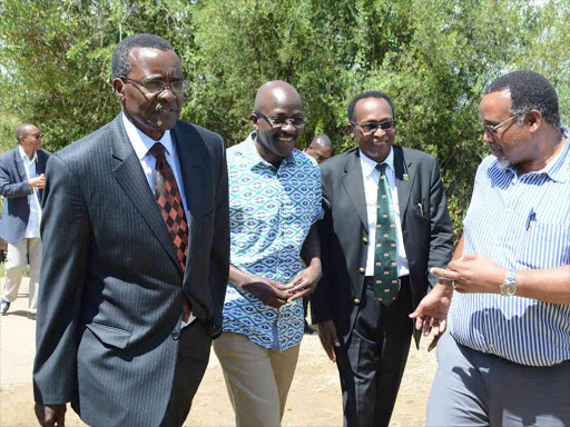 Chief Justice David Maraga (L) arrives for the Judges of the High Court workshop at Great Rift Valley Lodge in Naivasha, Friday October 21. /GEORGE MURAGE