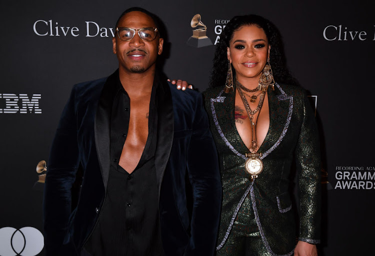 Stevie J and Faith Evans attend The Recording Academy And Clive Davis' 2019 Pre-Grammy Gala at The Beverly Hilton Hotel on February 9, 2019.