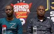 Late Senzo Meyiwa's older brother, Sifiso, and his father Sam.