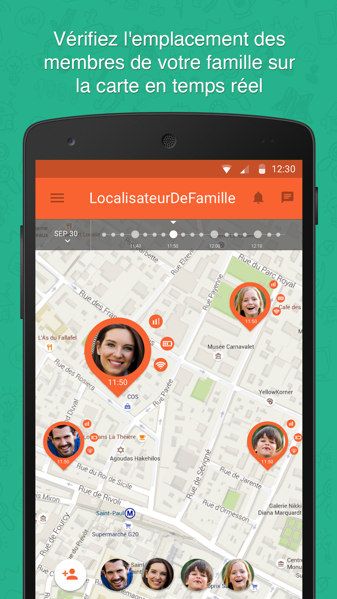 Android application Zoemob Family Locator screenshort