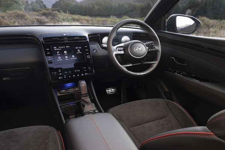 Suede and leather seats provide extra grip and sporty looks.