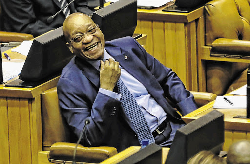 WHAT A HOOT: President Jacob Zuma found plenty to laugh about in parliament during the State of the Nation address and yesterday's opening debate on his speech