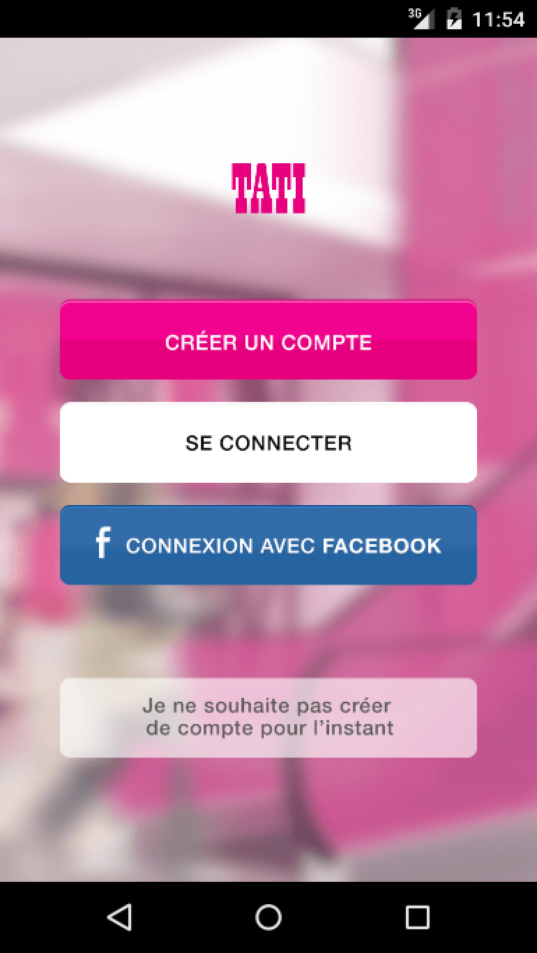 Android application TATI.fr screenshort