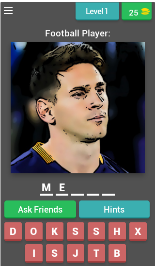 Android application Guess The Football Player Quiz screenshort
