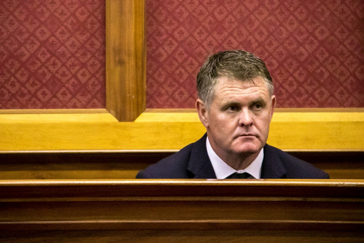 Property mogul Jason Rohde on the stand in the Cape Town High Court. Rohde is accused of murdering his wife Susan.