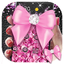 ダウンロード Pink Glitter Diamond Bowknot Theme をインストールする 最新 APK ダウンローダ