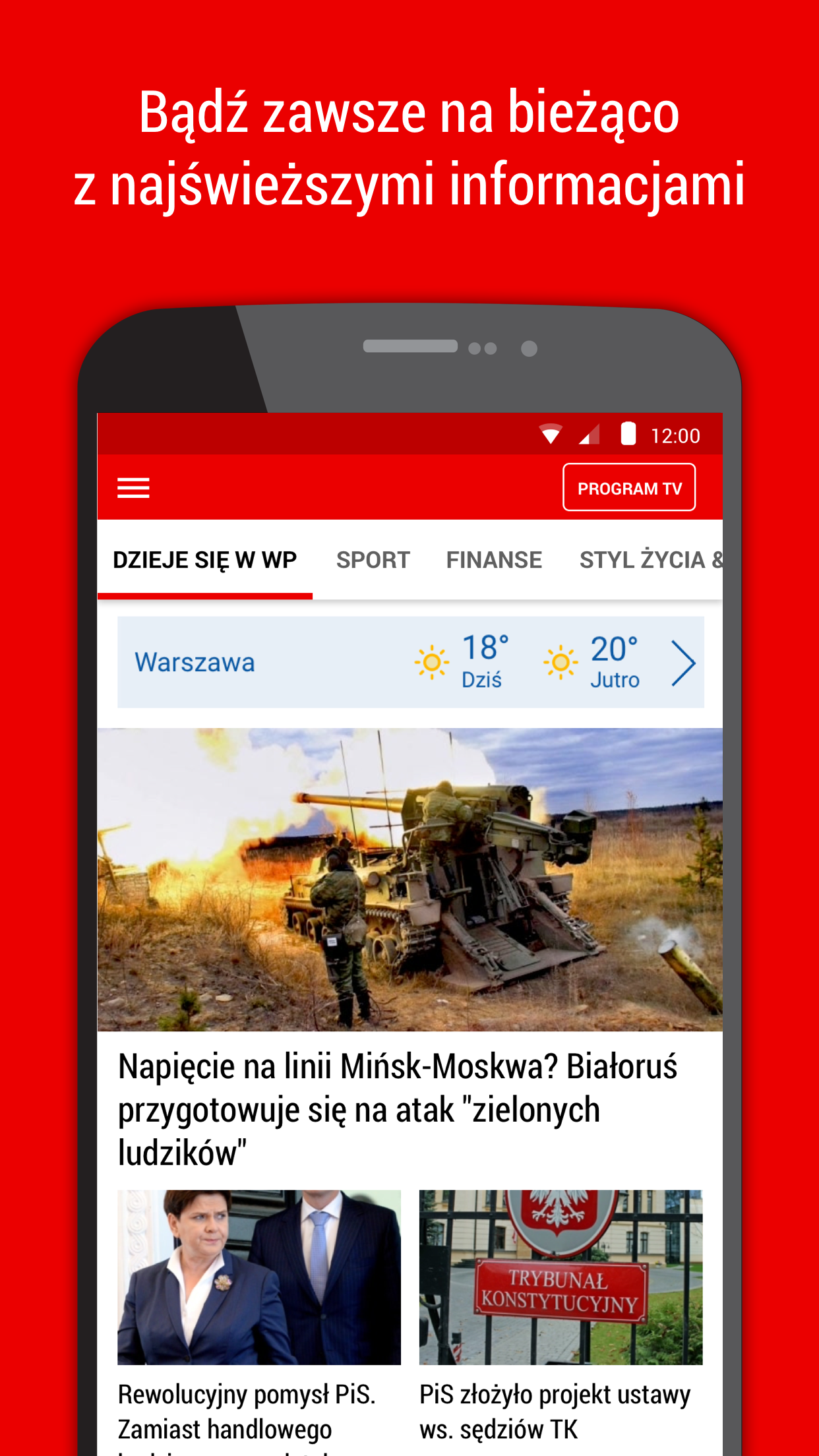 Android application WP24 - newsy, pogoda, sport screenshort