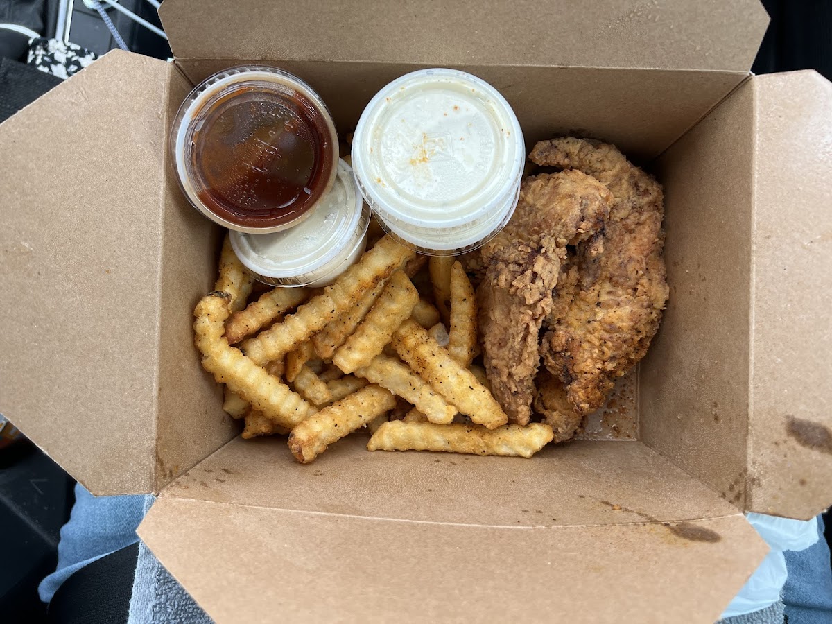 Chicken tenders, fries and the best ranch!