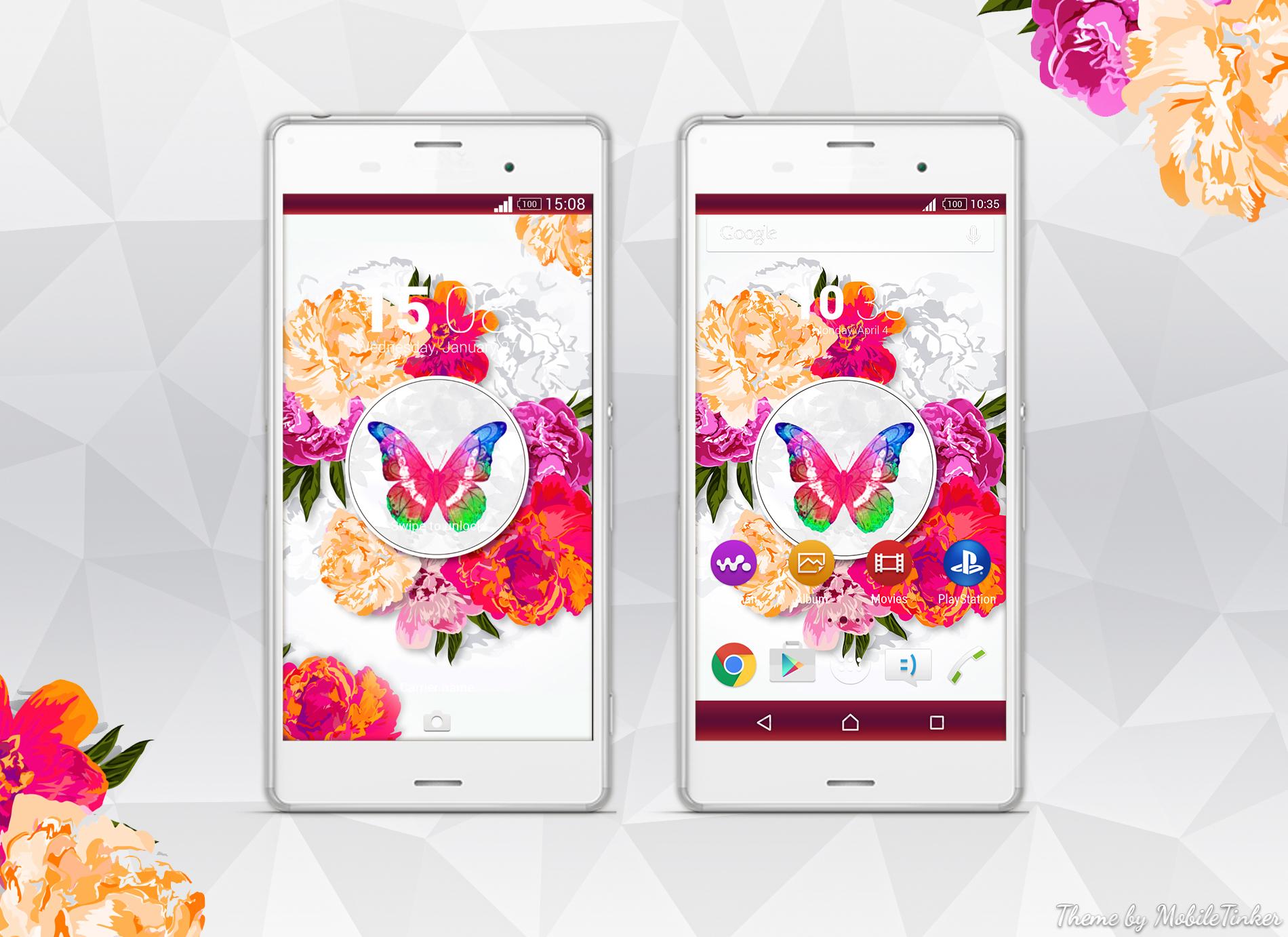 Android application Floral Bliss XperiaN Theme screenshort